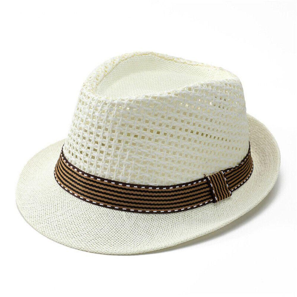 Short Brim Sun Cap Breathable Floral Hat Outdoor Straw Fedora Hat  Summer