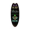 Multicolor Hanging Wood Sign Home Decoration Surfboard Shape Sign  Indoor Outdoor