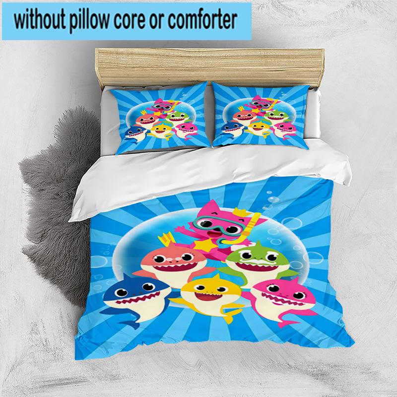 3PCS Cartoon Shark Dance Party 3pcs Bedding,Including 3PCS Duvet Cover And 2pcs Pillowcases Perfect for Christmas,Ideal for Bedroom, Dormitory