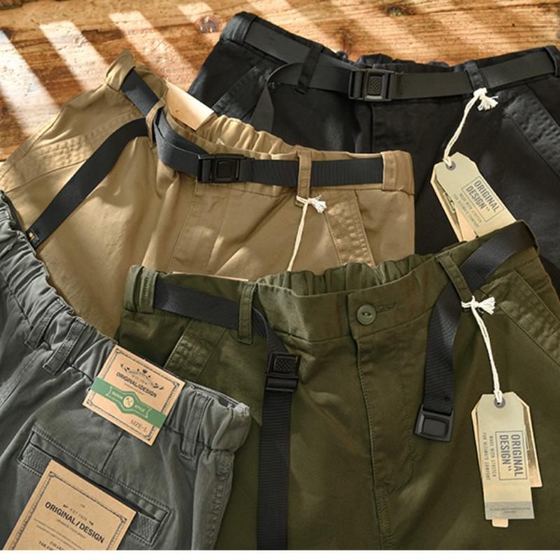 Классические мужские брюки в корейском стиле, весенние повседневные мешковатые мужские брюки, хлопковые однотонные брюки с эластичной резинкой на талии и поясом, молодежная мода, уличная одежда