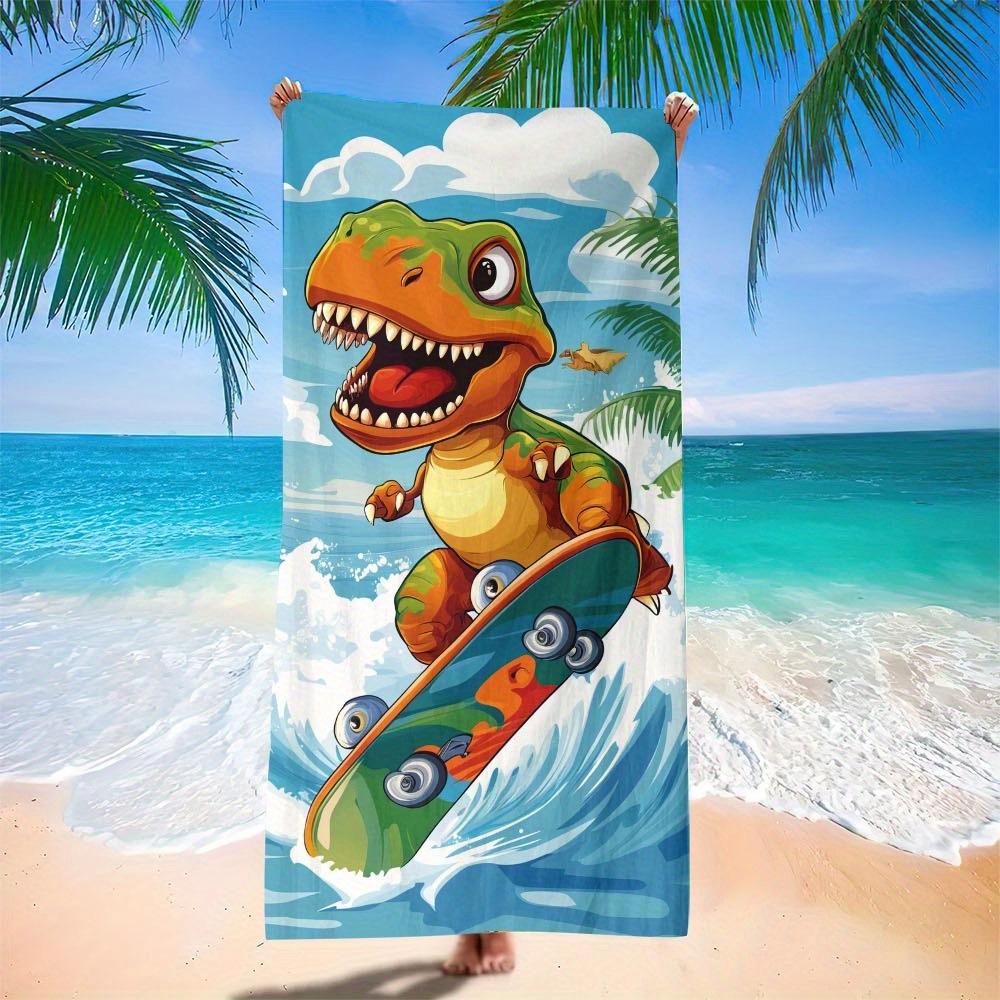 European And American Little Dinosaur Cartoon Beach Towel Digital Printing Factory Toy Printing Bath Towel Microfiber Children'S