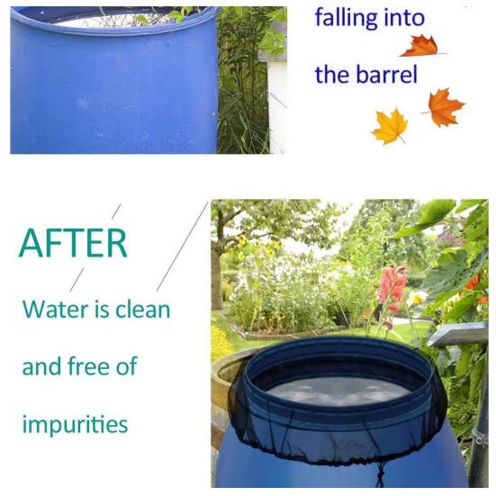 Сетка для защиты от мусора, сетка для защиты от дождя, с затягивающимся шнурком, чехол для ведра для сбора воды, защита резервуара для воды на патио в саду