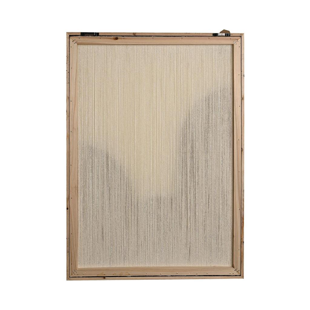 Hestia Thread Wall Art Picture - Abstract Cream & Black 70cm x 70cm x 3cm