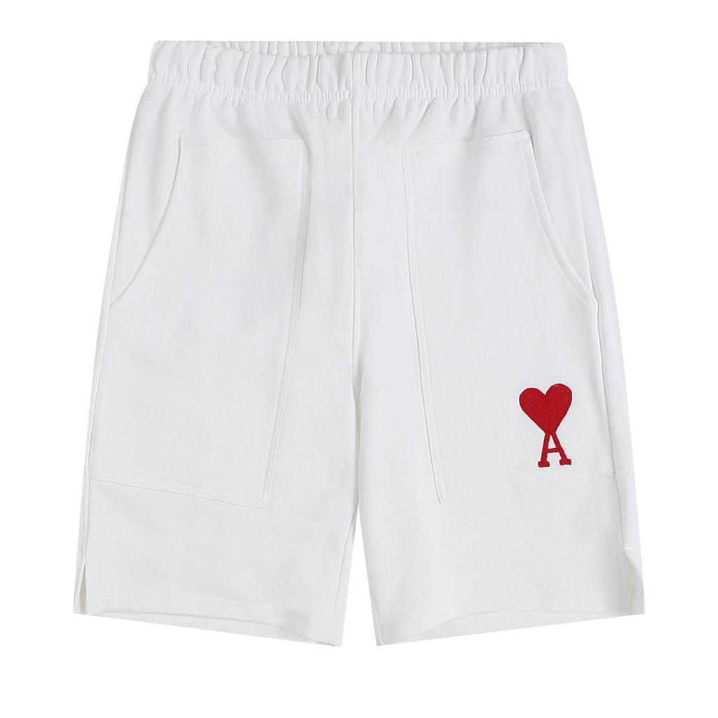 Мужские повседневные шорты AMI с большим карманом, свободные шорты из чистого хлопка, спортивные шорты для бега на открытом воздухе