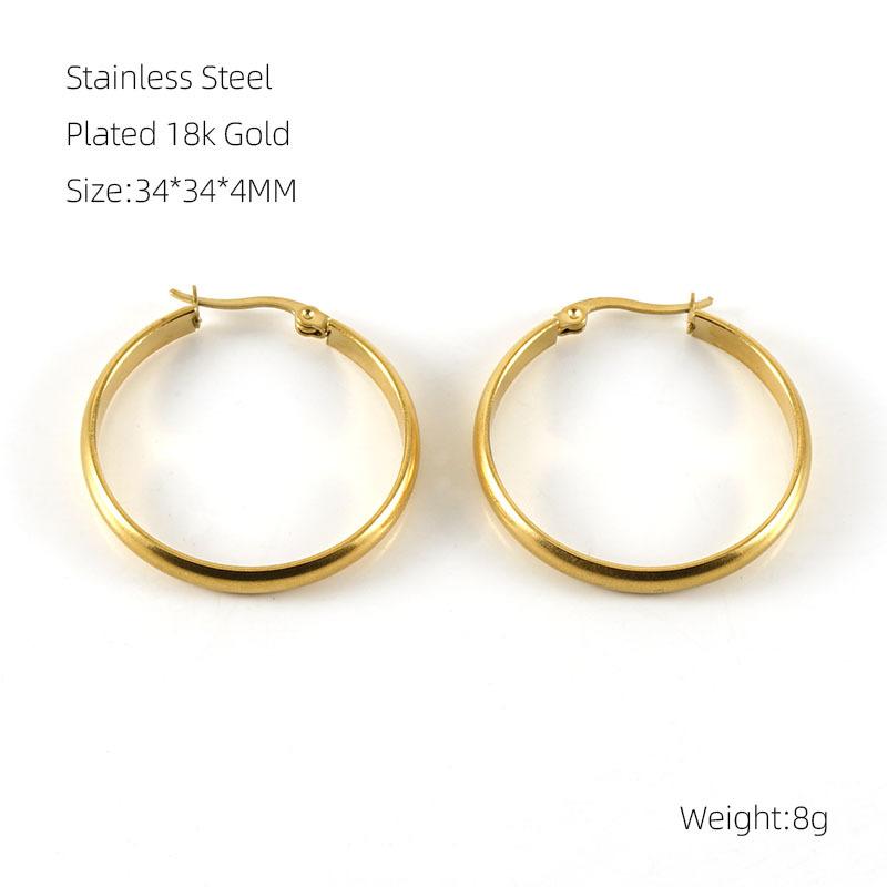 Серьги из нержавеющей стали 18 карат, женские, простые, нишевые, с пряжкой, из золота, титана, стали, универсальные серьги