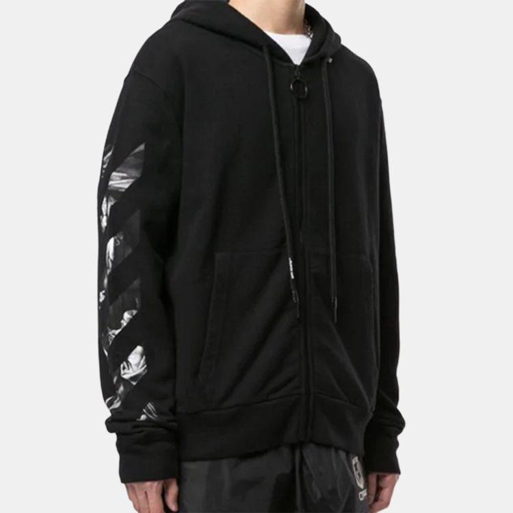 OFF WHITE Толстовка с капюшоном и молнией Caravaggio Square Slim OMBE001S20E300051088