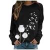 Printing Sweater Round Neck Pullover Top Casual Long-sleeved Women's T-shirt