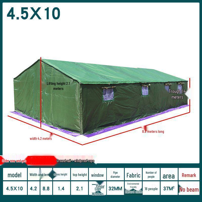 Heavy-Duty Canvas Tent for Construction, Emergency, and Disaster Relief - Rainproof, Cold Protection, Insulated for Warmth