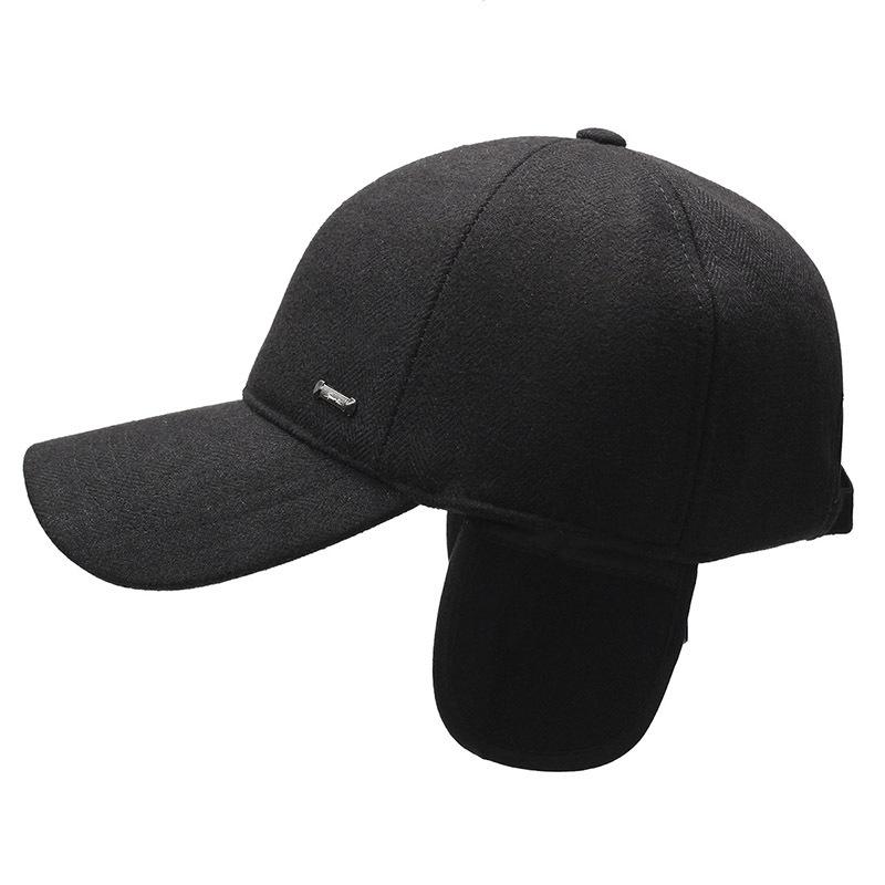 Зимняя бейсболка для защиты ушей, кепка для мужчин среднего и пожилого возраста, теплая хлопковая кепка для улицы