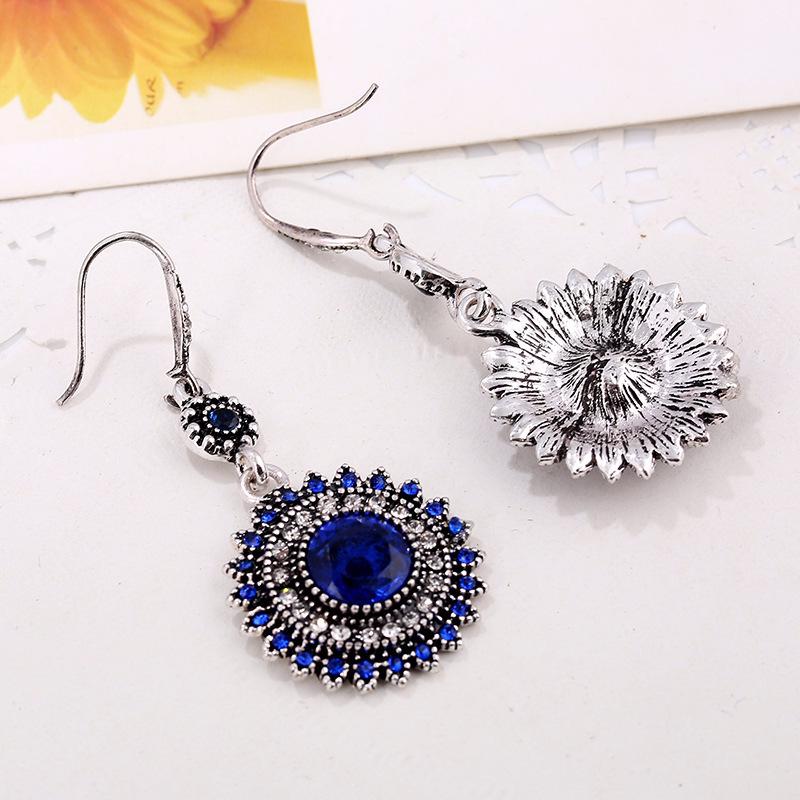 1Pair Women Earring Jewelry Drop Earrings Ethnic Vintage Sun Flower Bohemia Dangle Earrings