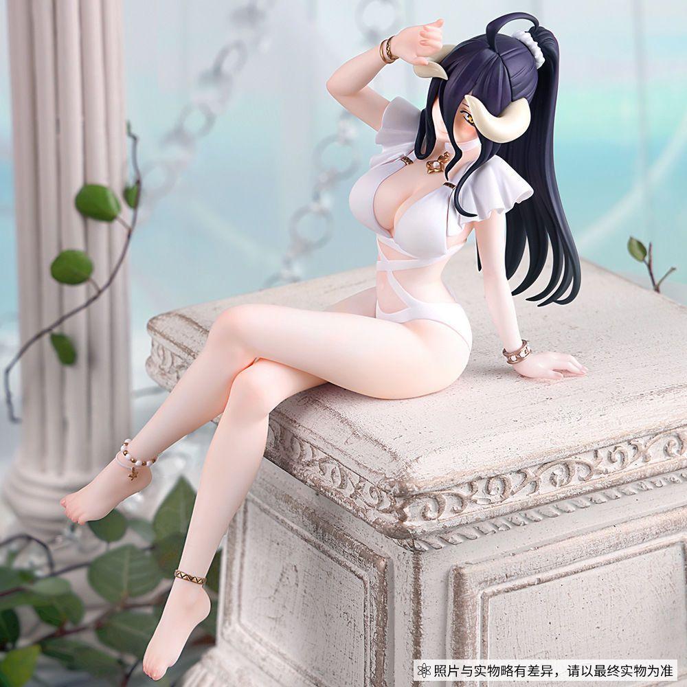 Anime Figure Albedo Sitting Swim Costume PVC Model Toy Adult Collectible Doll Statue Gift