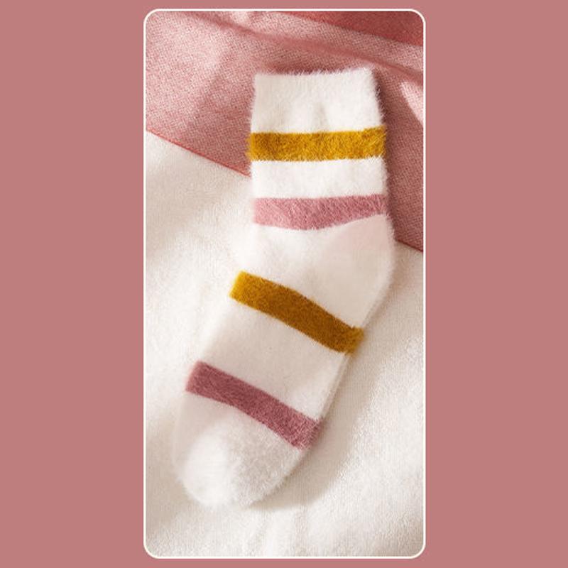 Smooth Women's Socks Mink Velvet Socks Female Autumn And Winter Plus Velvet Thick Tube Socks Warm Floor Socks Coral Velvet Sleep Socks