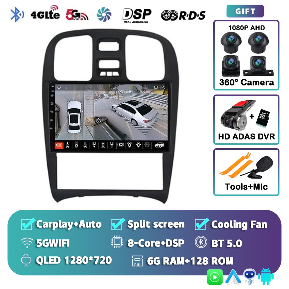 Автомобильный радиоприемник Android 14 DSP, мультимедийный видеоплеер, навигация, GPS для Hyundai Sonata EF 2001-2006 2007 2008 2009 2010 2011 2012