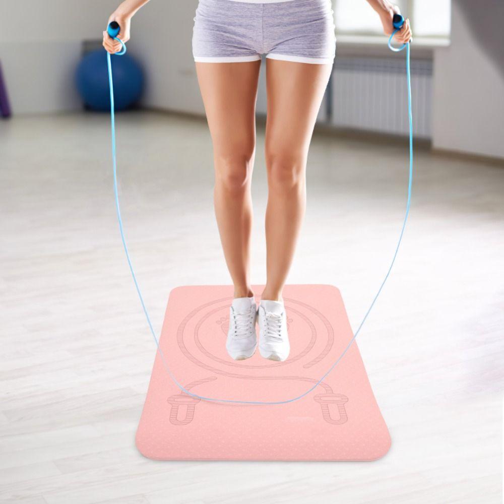 Non Slip Yoga Fitness Mats Anti-noise Skipping Mat Floor Mats Jump Rope Mat Pilates Exercise