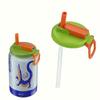 4PCS Reusable Soft Drink Can Lid, Four Colors, Can Be Used for Beverages, Juices and Soft Drinks, and Comes with a Straw