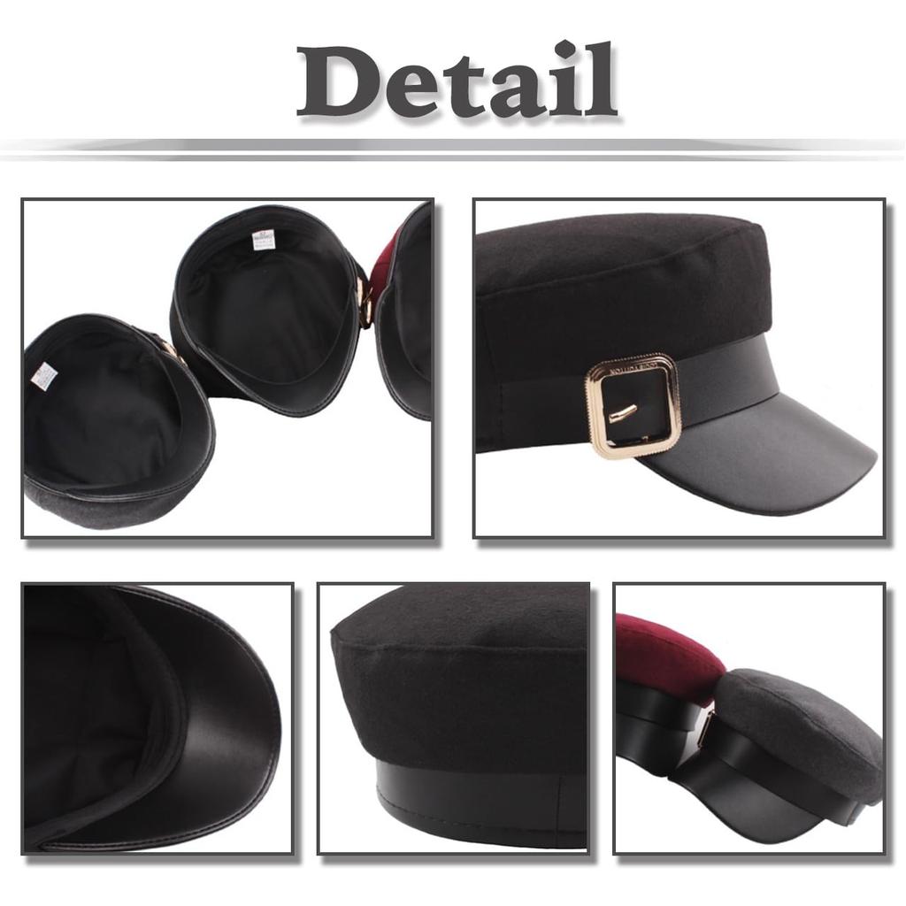 Морская кепка Шерстяная кепка газетчика Пряжка Стильная шляпа для выхода Женская Мужская CZ206 [Белый Клык] (красный)