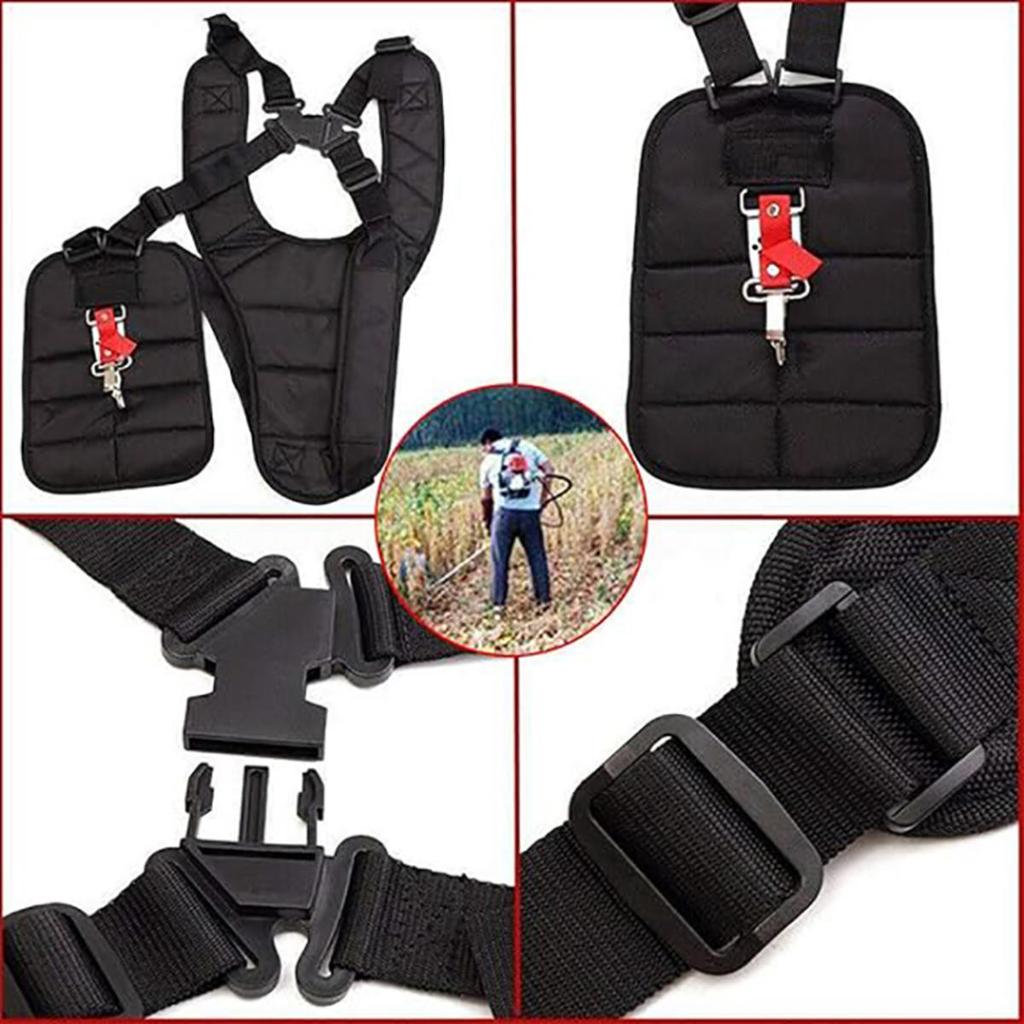 Double Shoulder Strimmer Harness Strap For Lawn Mower Grass Strimmer Brush Cutter Garden Power Pruner Adjustable Nylon Belt