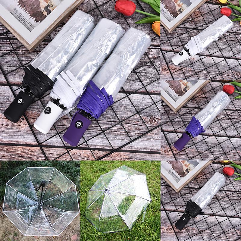 Автоматический Открытый Закрытый Складной Ветрозащитный Зонт Компактный Дождевой Прозрачный Прозрачный