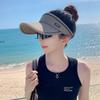 9244 Летняя солнцезащитная шляпа с солнцезащитными очками, женская шляпа для отдыха на природе и путешествий, бейсболка с утиным язычком и пустым верхом