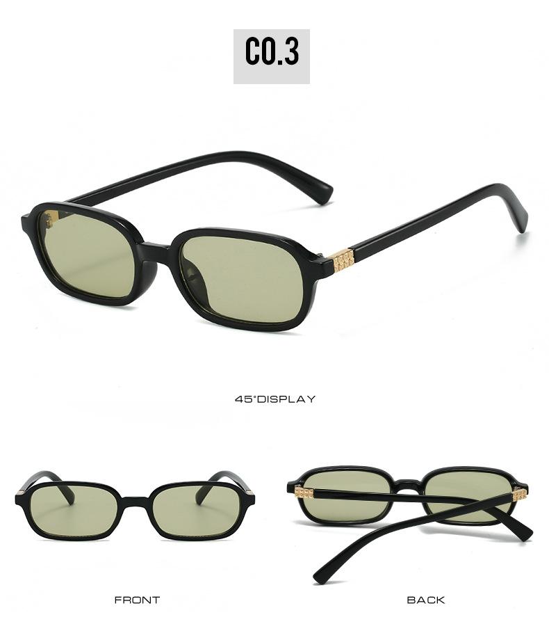 New Vintage Sunglasses Men Women Trendy Eyewear High Quality Rectangle Sun Glasses UV400 Shades Eyepiece Small Square Glasses