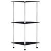 VidaXL 3-Tier Shelf Black 30x30x67 Cm Tempered Glass 249519