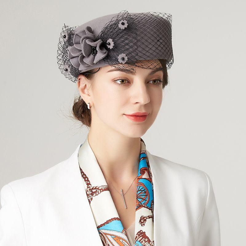 Шляпа Женская Весна и Осень Новая Берет Осень и Зима Шерстяная Шляпа Зимняя Шерстяная Шляпа Тонкая Лицо Универсальная Иностранный Стиль Цилиндр