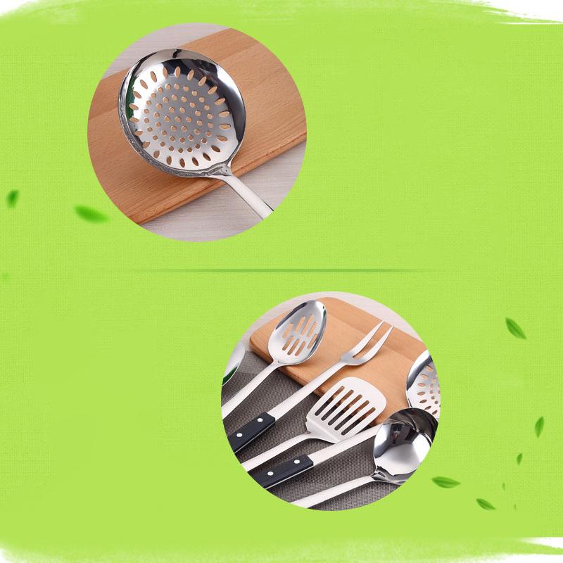 HANYANG Нержавеющая сталь Черный жемчуг Кухонные принадлежности Кухонная ложка Набор лопаток Кухонная утварь Нержавеющая сталь Дырявая ложка Ложка Шпатель