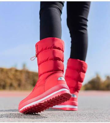 Модные зимние толстые женские сноубутсы, теплые плюшевые сапоги до середины икры, нескользящие водонепроницаемые платформенные сноубутсы, повседневные женские 2025 новые