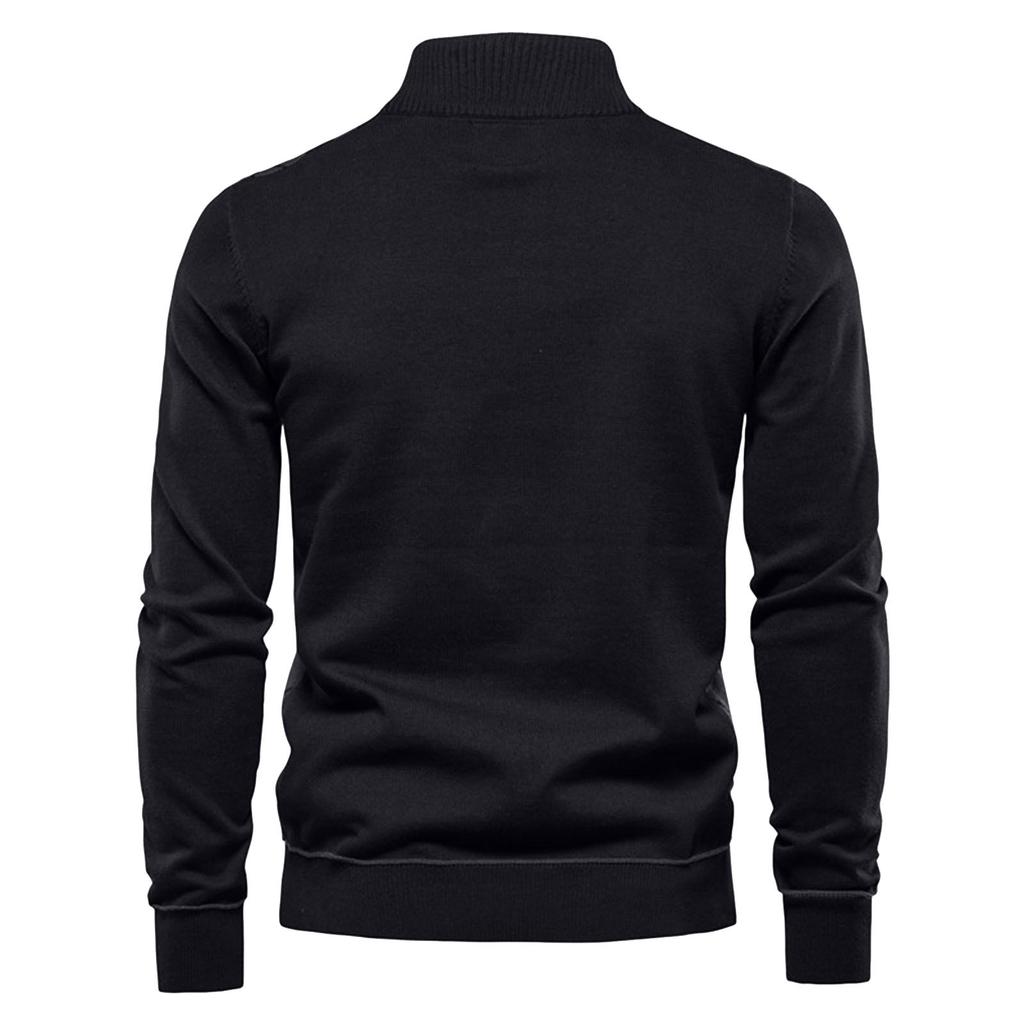 New Half Zipper British Long Sleeve Men's Sweater
