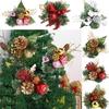 Christmas Flowers Ornament Artificial Pine Stems Fake Pine Cone Flower Arrangements Wreath Holiday Home Winter Decor
