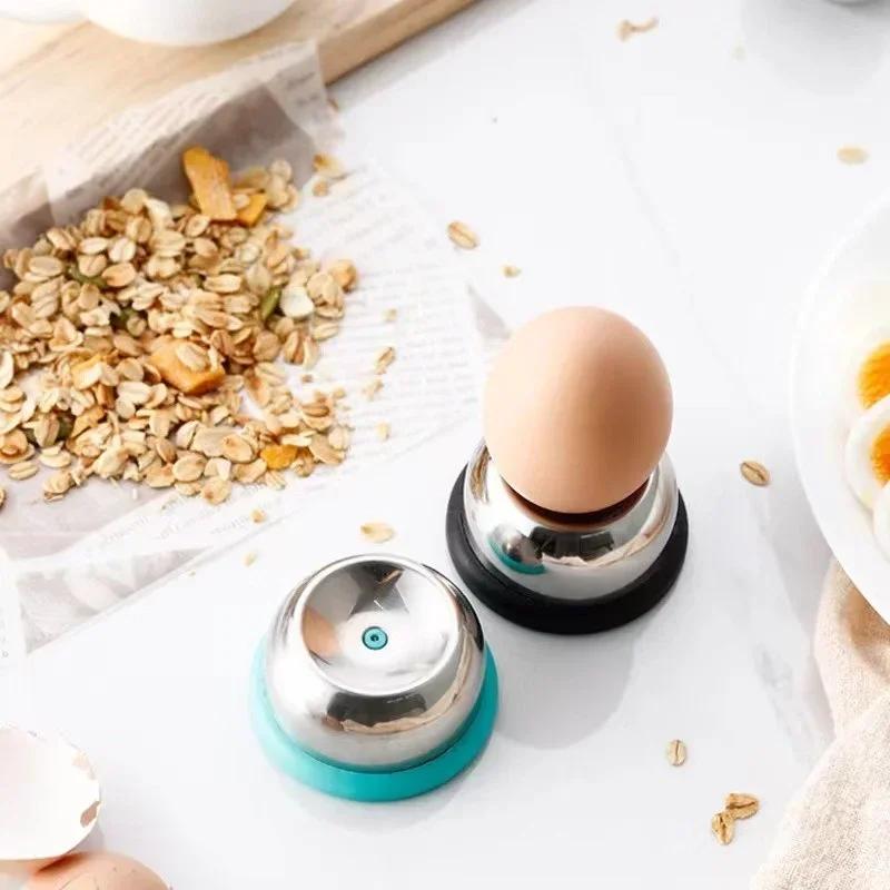 304 Stainless Steel Eggshell Piercer with Plastic Base Press Type Egg Intact Drilling Machine Kitchen Eggshell Perforated Gadget