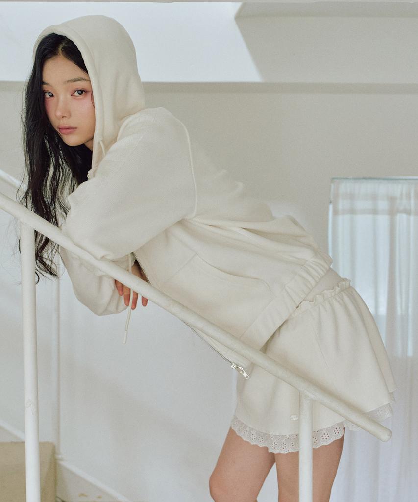 Zero Planet Chloe Velour Skirt Pants [Ivory]