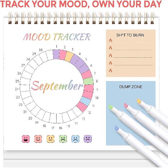 SKYDUE Small Desk Calendar 2025-2026 - 8" x 7", Sept 2025 to Dec 2026 with Sassy & Motivational Quotes, Thick Paper Standing Flip Desktop Calendar