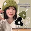 Women's Pure Color Japanese-Style Knitted Wool Hat for Autumn/Winter - Thick, All-Match, Loose Fit for Large Head Circumference