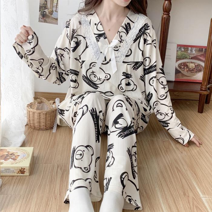 Пижама Sweet Princess для женщин больших размеров - комплект с длинными рукавами для весны и осени