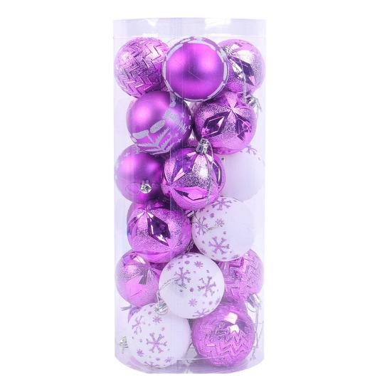 24 шт. Рождественские шары, небьющиеся шары, блестящие завитки, пластиковые шары, подвесные украшения для рождественской елки для праздничного декора