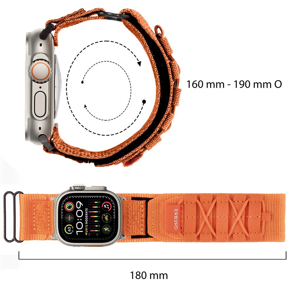 ERBORD Runner Nylon Strap for Apple Watch 1/2/3/4/5/6/7/8/9/10/11/SE Ultra 1/2/3 42/44/45/46/49mm, Orange