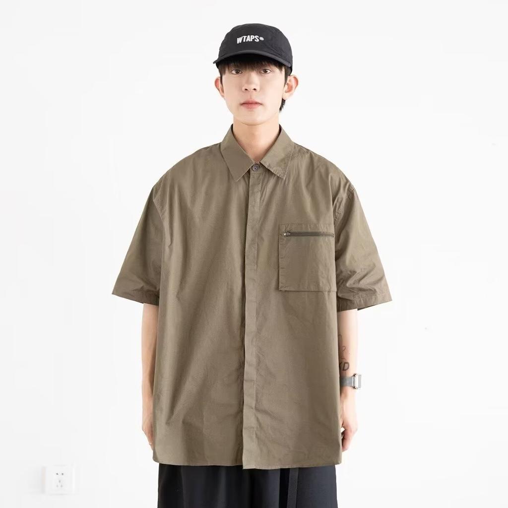 Ретро рубашка мужская летняя одежда в стиле Гонконга, студенческий свободный и нишевый дизайн, забавный новый мужской топ для верхней одежды 2024