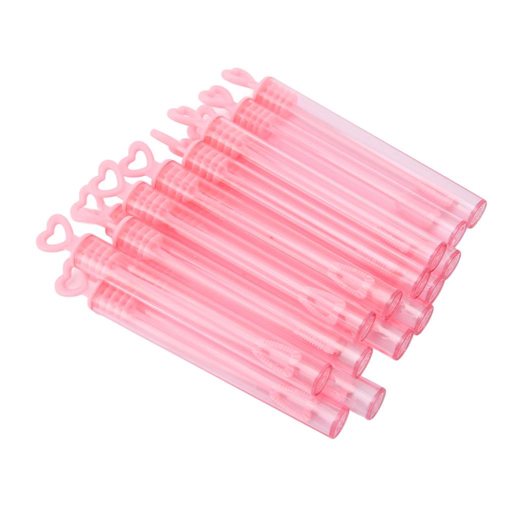 50pcs Mini Bubble Wands for Kids Heart Shaped Pink Transparent Bubble Sticks Party Favors for Game
