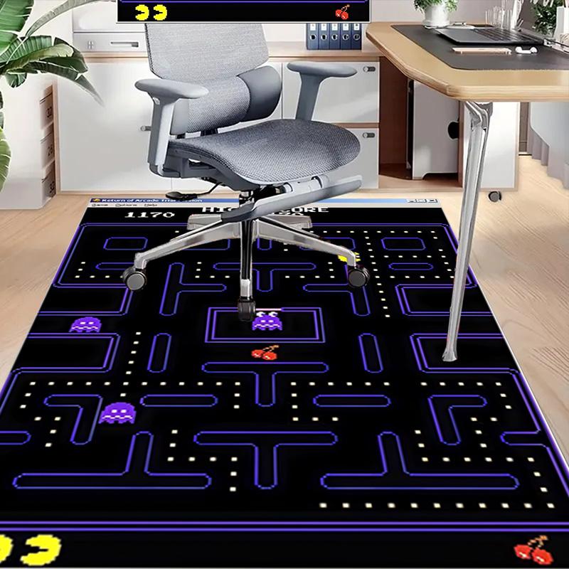 1pc Pacman Classic Gameplay Carpet for Playroom Bedroom Living Room Sofa Home Decor,kids Game Area Rug Non-slip Floor Mat Y730146