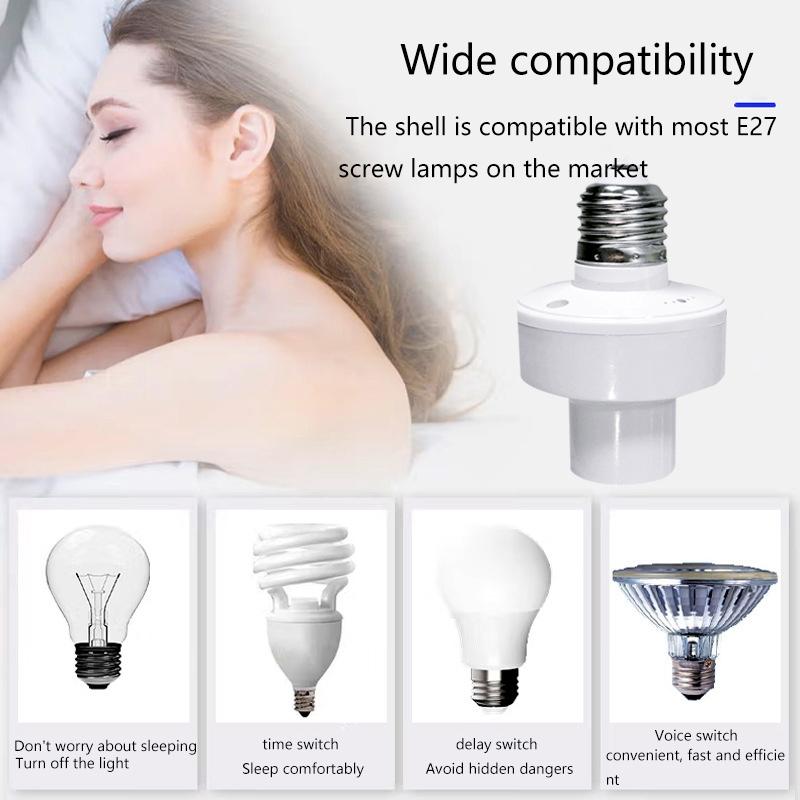 E27 Radar Induction Lamp Holder White Ceiling Light Lamp Bulb Fixing Base Stand Light Bulb Holder Lamp Socket For Home