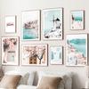 Santorini Greece Island Aegean Sea Sakura Posters And Prints Canvas Painting Nordic Wall Art Pictures For Living Room Decor