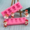 Santa Claus Cake Mold Non-stick Heat-resistant No Odor 4 Grid/5 Grid Baking Supplies Food Grade