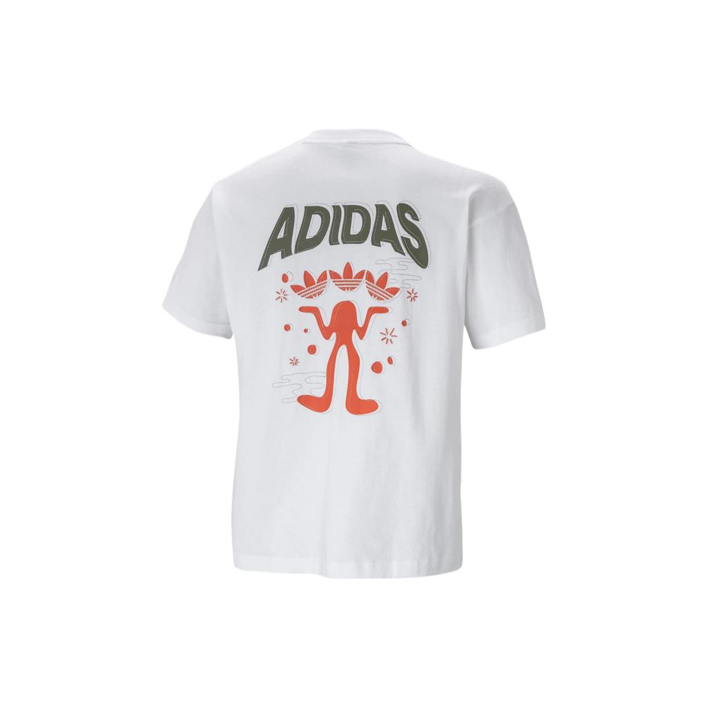 adidas Хлопковая футболка с логотипом Originals, топы унисекс, белая H47112