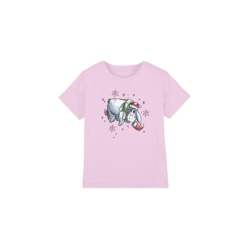 Winnie the Pooh Детская/Детская рождественская футболка с изображением ослика Иа-Иа и снежинки