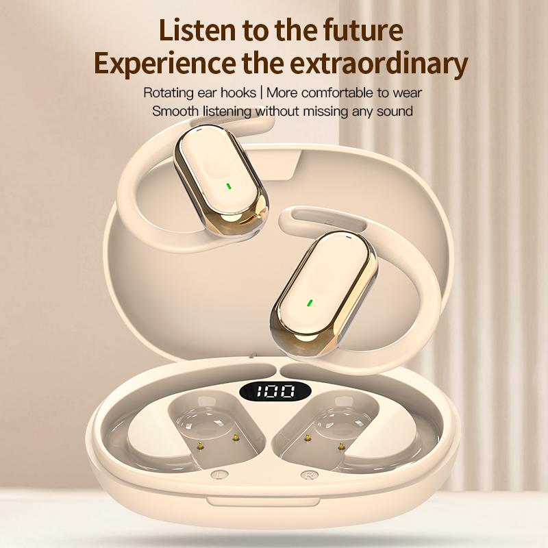 Наушники Bluetooth 5.4 IPX7 водонепроницаемые беспроводные наушники с шумоподавлением ENC микрофон глубокий бас для спортивных тренировок тренажерный зал