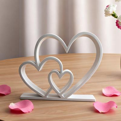 Скульптура Сердца Напечатанный на 3D-принтере Пластик Фигурка Сердца Любви для Свадебной Годовщины Подарок для Пары Современная Статуя Сердца