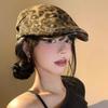 American Retro Hot Girl Leopard Print Forward Hat Autumn Beret Versatile and Face Flattering Niche Hat