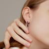 BAMOER 925 Sterling Silver Classic U-shaped Ear Buckles Earrings for Female Shining Zircon Earrings Fine Jewelry Gift