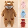 0-12M Baby Rompers Cute Bear Toddler Girls Overall Jumpsuit Winter Warm Hooded Cotton Baby Boys Romper Infants Crawling Clothing